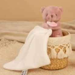 Outlet Doudou mouchoir- Mon petit ourson - Rose - 10 cm Les Iconiques|Ours