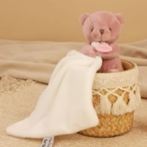 Outlet Doudou mouchoir- Mon petit ourson - Rose - 10 cm Les Iconiques|Ours