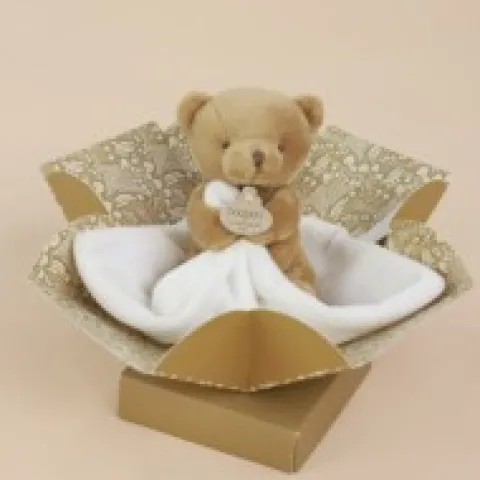 Hot Doudou mouchoir- Mon petit ourson - Marron - 10 cm Ours|Doudou Plat