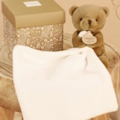 Hot Doudou mouchoir- Mon petit ourson - Marron - 10 cm Ours|Doudou Plat