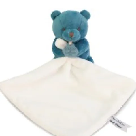 Discount Doudou mouchoir- Mon petit ourson - Bleu - 10 cm Ours