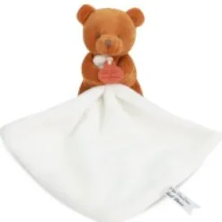 Discount Doudou mouchoir- Mon petit ourson - Orange - 10 cm Ours