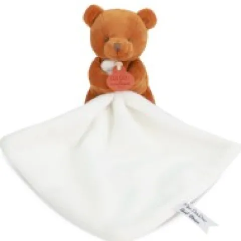 Discount Doudou mouchoir- Mon petit ourson - Orange - 10 cm Ours