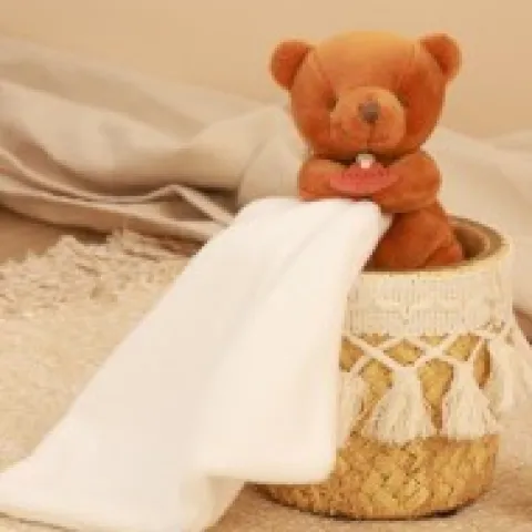 Discount Doudou mouchoir- Mon petit ourson - Orange - 10 cm Ours