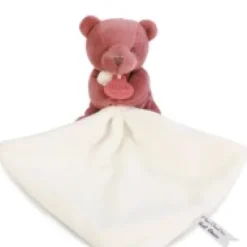 Online Doudou mouchoir- Mon petit ourson - Rouge bordeaux- 10 cm Ours