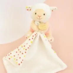 Sale Doudou mouchoir mouton blanc et orange - 11 cm Les Prix Doux|Rikikis & Méli Mélo