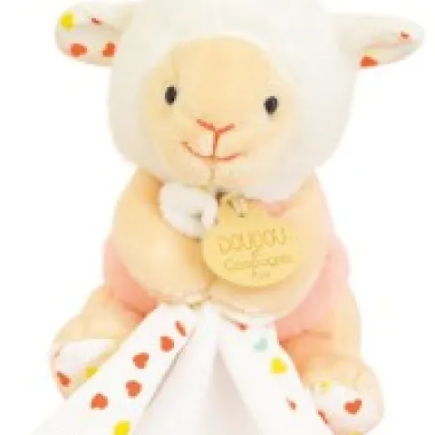 Sale Doudou mouchoir mouton blanc et orange - 11 cm Les Prix Doux|Rikikis & Méli Mélo