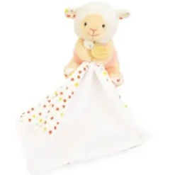 Sale Doudou mouchoir mouton blanc et orange - 11 cm Les Prix Doux|Rikikis & Méli Mélo