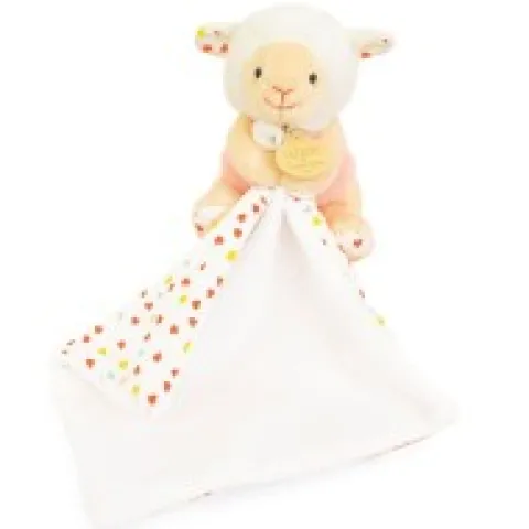 Sale Doudou mouchoir mouton blanc et orange - 11 cm Les Prix Doux|Rikikis & Méli Mélo