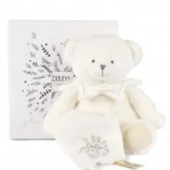 Online Doudou mouchoir ours Blanc - 30 cm - Collection Anniversaire Doudou® Anniversaire|Ours