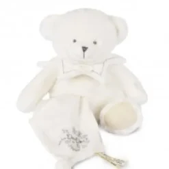 Online Doudou mouchoir ours Blanc - 30 cm - Collection Anniversaire Doudou® Anniversaire|Ours