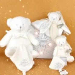 Online Doudou mouchoir ours Blanc - 30 cm - Collection Anniversaire Doudou® Anniversaire|Ours