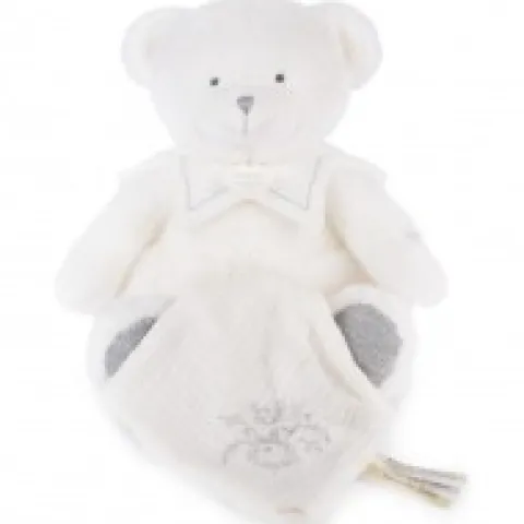 New Doudou mouchoir ours Gris - 30 cm - Collection Anniversaire Doudou® Anniversaire|Ours