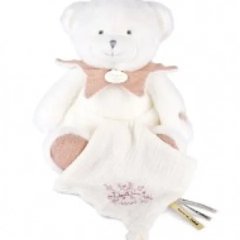 Discount Doudou mouchoir ours Rose - 30 cm - Collection Anniversaire Doudou® Anniversaire|Ours