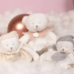 Discount Doudou mouchoir ours Rose - 30 cm - Collection Anniversaire Doudou® Anniversaire|Ours