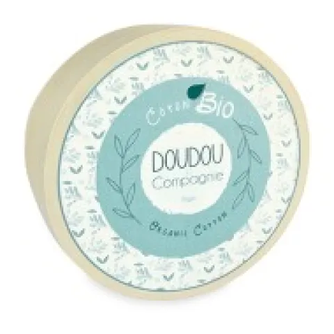 Outlet Doudou mouchoir Souris grise - vert en coton BIO - 15 cm Les Prix Doux|Doudous Coton Bio