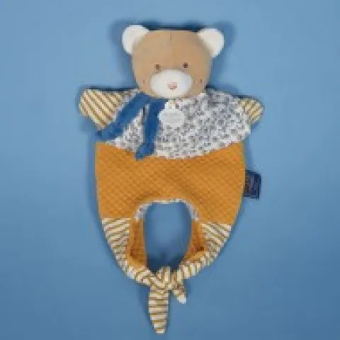Hot Doudou Ours marionnette - Petit sac - Amusette 3 EN 1 Les Prix Doux|Doudous Coton Bio