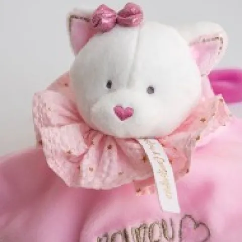 Hot Doudou plat Chat rose - Attrape-rêves - 20 cm Attrape-rêves|Chat
