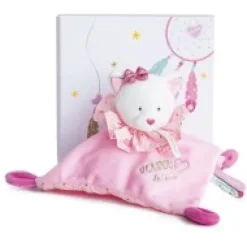 Hot Doudou plat Chat rose - Attrape-rêves - 20 cm Attrape-rêves|Chat