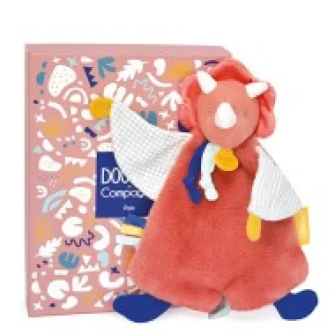 Discount Doudou plat dinosaure orange Lou - 25 cm Les Prix Doux|Calinosaure