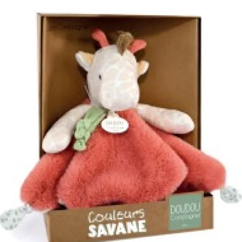 Clearance Doudou plat girafe beige et rouge -25 cm Cadeaux Naissance|Les Prix Doux