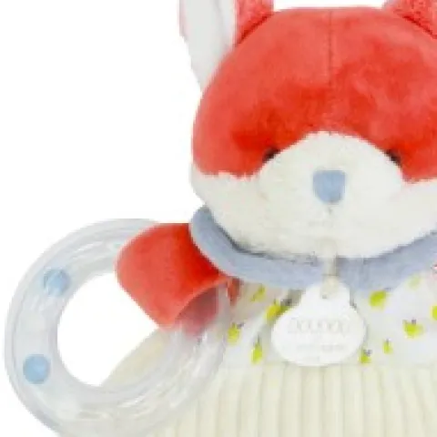 Outlet Doudou plat hochet billes - Renard Romarin - 21 cm Dans Mon Jardin|Hochets Et Pantins D'activités