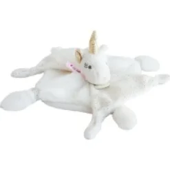 Outlet Doudou plat Licorne blanche - 22 cm Les Prix Doux|Licorne