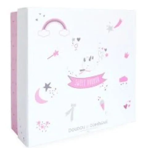 Outlet Doudou plat Licorne blanche - 22 cm Les Prix Doux|Licorne