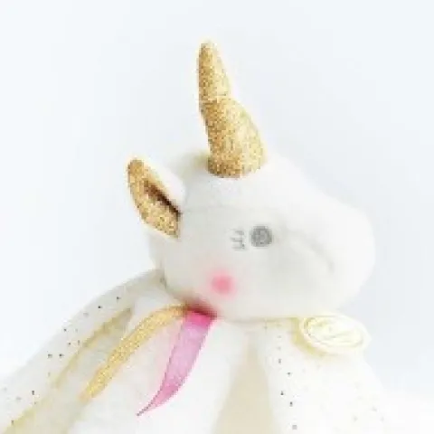 Outlet Doudou plat Licorne blanche - 22 cm Les Prix Doux|Licorne