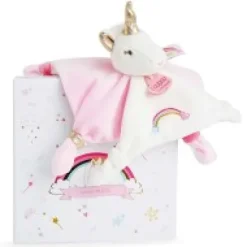 Online Doudou plat Licorne rose et blanche - 20 cm Licorne|Doudou Plat