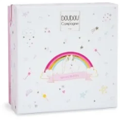 Online Doudou plat Licorne rose et blanche - 20 cm Licorne|Doudou Plat