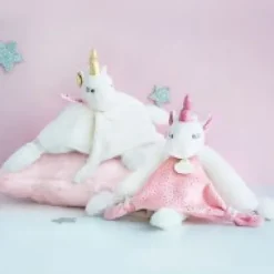 Clearance Doudou plat Licorne rose - 22 cm Les Prix Doux|Licorne