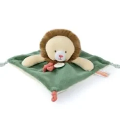 Discount Doudou plat lion beige et vert - 25 cm Cadeaux Naissance|Les Prix Doux