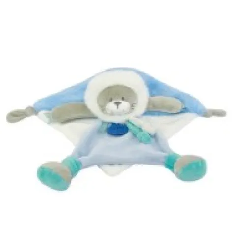 Fashion Doudou plat Lion bleu Artik'Cool - 21 cm Lion|Doudou Plat