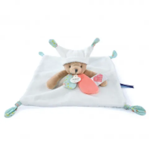 Fashion Doudou plat Ours 3 histoires - Blanc Doudous À Histoires|Ours