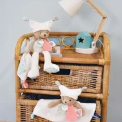 Fashion Doudou plat Ours 3 histoires - Blanc Doudous À Histoires|Ours