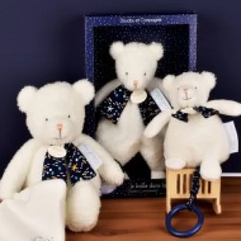 Clearance Doudou plat Ours Luminescent - 26 cm - Clair de Lune Les Luminescents|Ours