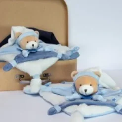 Sale Doudou plat ours Petit chou - Bleu - 27  cm Cerise Et Petit Chou|Ours
