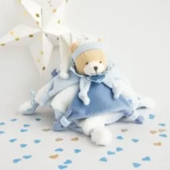 Sale Doudou plat ours Petit chou - Bleu - 27  cm Cerise Et Petit Chou|Ours