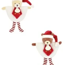 Discount Doudou plat petit lutin Noël rouge et blanc - Modèle aléatoire- 17 cm Ours|Petit Format