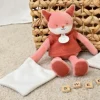 Clearance Doudou Renard rose avec mouchoir - Sweety - 25 cm Cadeau À Moins De 20€|Renard