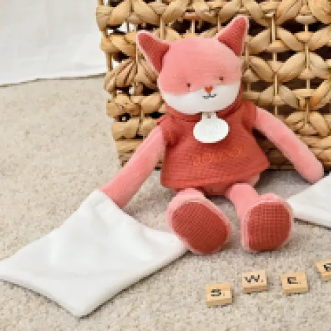 Clearance Doudou Renard rose avec mouchoir - Sweety - 25 cm Cadeau À Moins De 20€|Renard