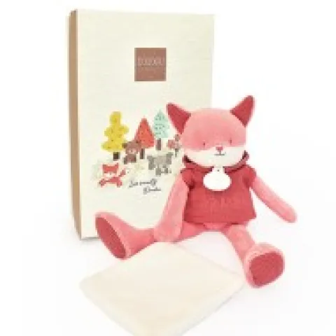Clearance Doudou Renard rose avec mouchoir - Sweety - 25 cm Cadeau À Moins De 20€|Renard