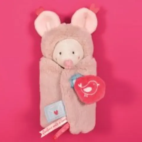 Best Doudou Souris blanche avec cape - Papillotte - 3 EN 1 Les Prix Doux|Les Petits Futés