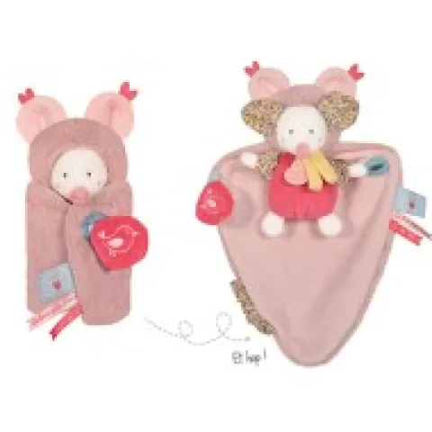 Best Doudou Souris blanche avec cape - Papillotte - 3 EN 1 Les Prix Doux|Les Petits Futés