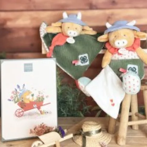 Outlet Doudou vache - Doudou plat Aneth - 27 cm Dans Mon Jardin|Vache