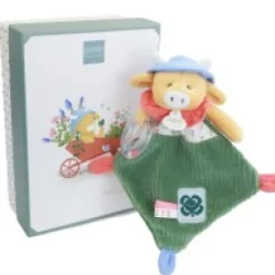 New Doudou vache avec hochet billes - Aneth -21 cm Dans Mon Jardin|Hochets Et Pantins D'activités