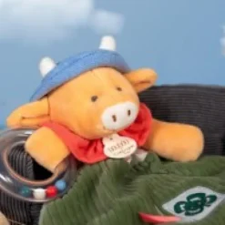 New Doudou vache avec hochet billes - Aneth -21 cm Dans Mon Jardin|Hochets Et Pantins D'activités