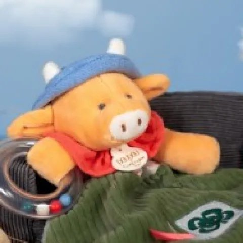 New Doudou vache avec hochet billes - Aneth -21 cm Dans Mon Jardin|Hochets Et Pantins D'activités