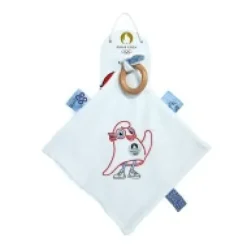 Outlet Duo Doudou plat et hochet pour bébé JO Paris 2024 Collection Bébé Jo|Mascotte Jo